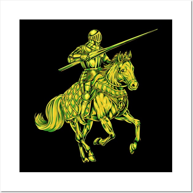 Medieval Knight on Horseback - Jousting Wall Art by Modern Medieval Design